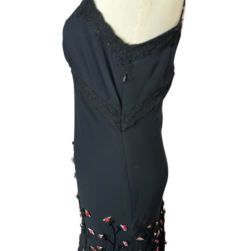 Sue Wong Vintage Nocturne Silk Chiffon Lace Embellished Whimsigoth Dress Size 4 - Picture 8 of 12